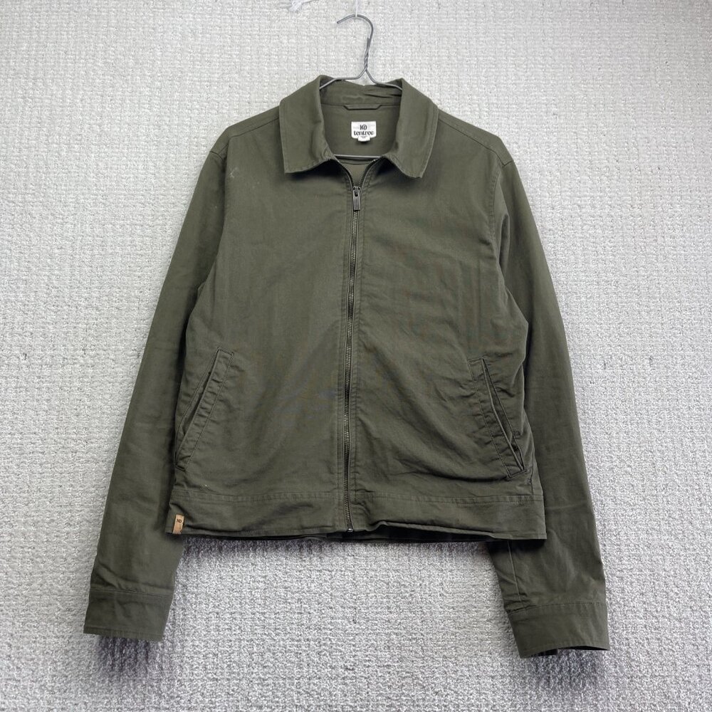 Tentree Harrington Jacket Men's S Organic Cotton Military Green Jacket Full Zip